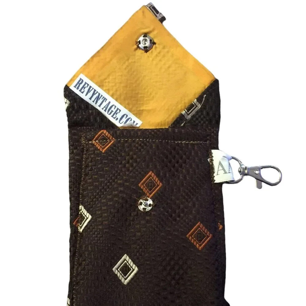 Handmade Upcycled Cosmetic Glasses Purse Pouch Made From Vintage Neck Ties